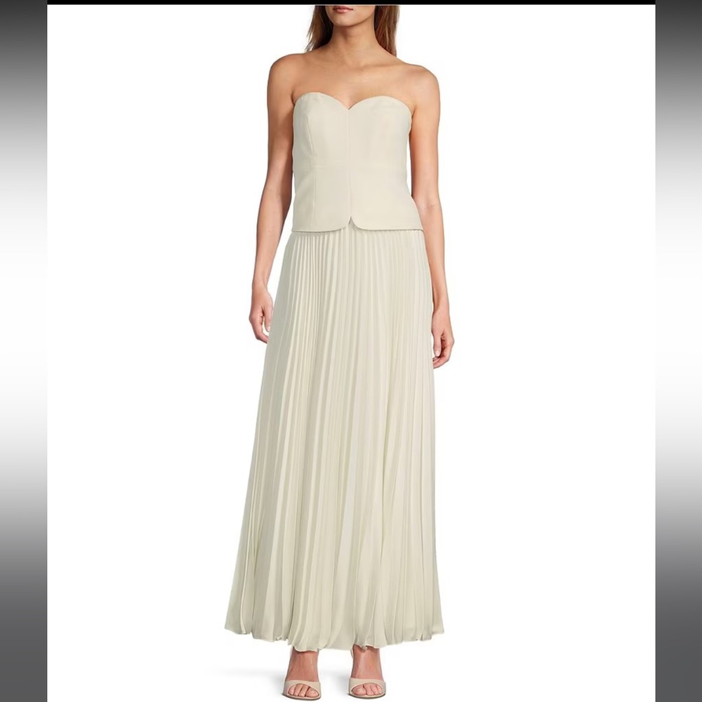 Antonio Melani Billie Crepe Strapless Dress Ivory Size 6